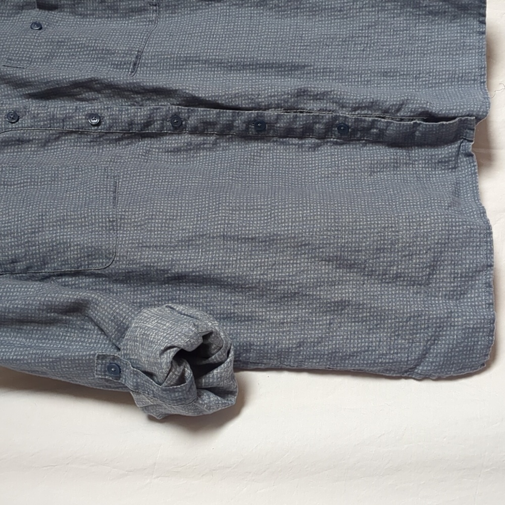 DKNY blouse Women's Long Sleeve linen button front Shirt L - Picture 9 of 13